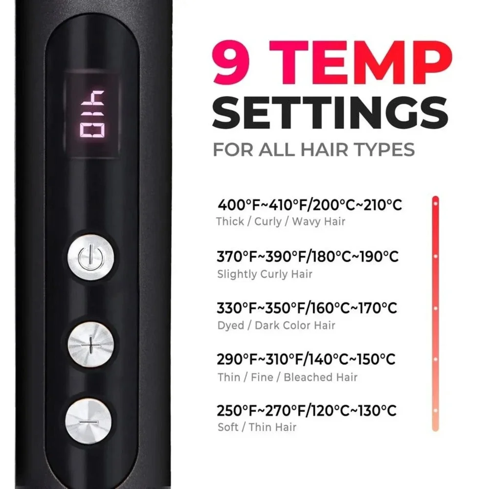 TYMO RING Hair Straightening Brush‎ Black Red Ionic 3D Teeth PTC Heat